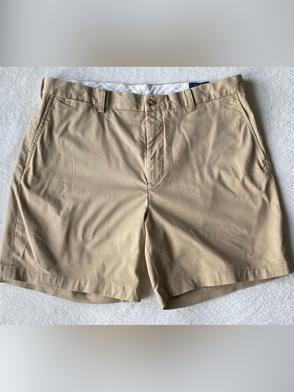 Polo Ralph Lauren Men’s Khaki Chino Shorts Classic Flat Front Cotton sz 36